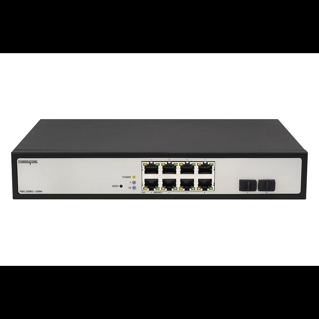 Управляемый гигабитный 8 портовый Web Smart PoE коммутатор POWERTONE PWS-2S08G-120RM фото 1