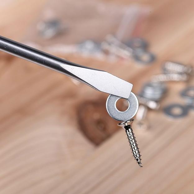 Шлицевая отвертка Deli DL6361251 6х125мм Материал: CR-V. Двухкомпонентная ручка. Хромированная. фото 4