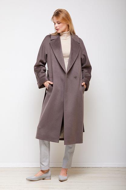 Женское демисезонное пальто деловое Mmoda серо-сиреневый, арт.2202325-6 фото 1