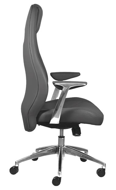 Кресло руководителя Бюрократ _Zen черный кожа крестовина алюминий фото 2