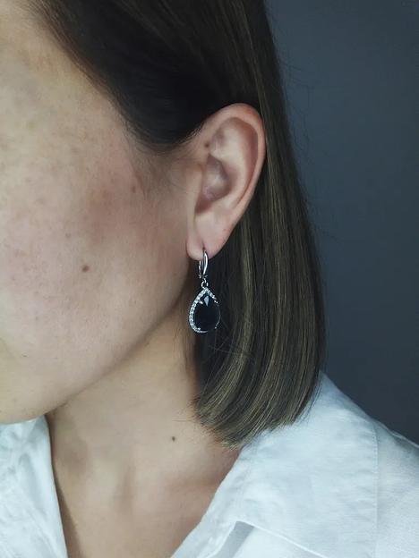 Silver Moon Серьги серебро 925 родированные с фианитами фото 1