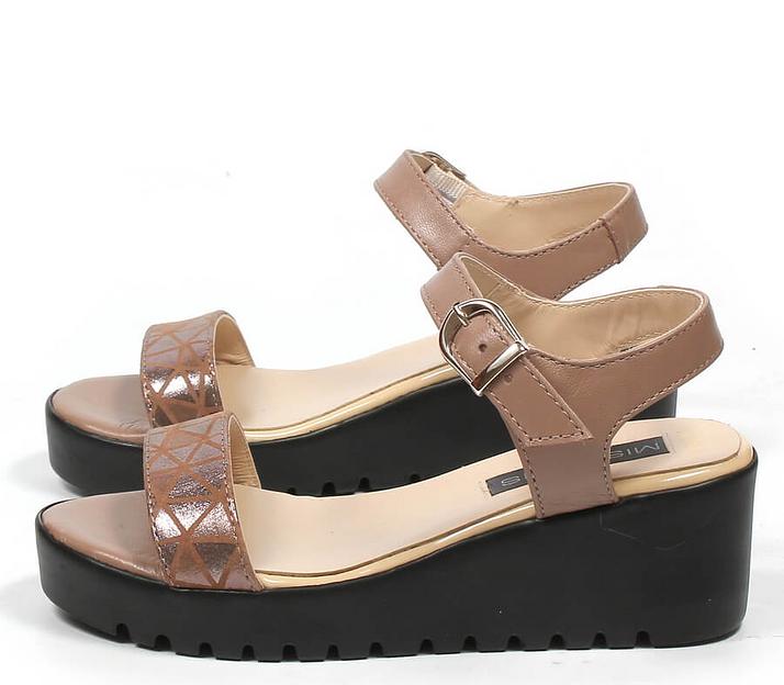 Босоножки женские из натуральной кожи на танкетке, арт.MT110-2 какао лазер ОПТ фото 6