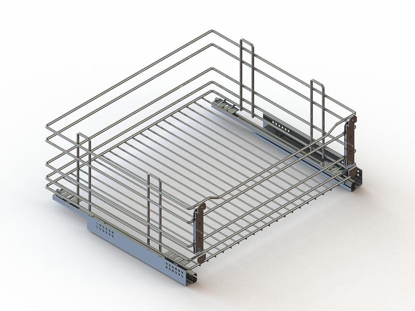 Корзина выкатная база 600 мм с доводчиком (хром) 429 фото 1