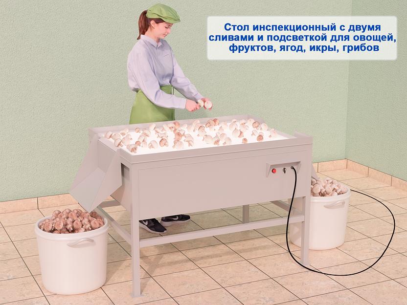 Универсальный инспекционный стол с подсветкой: для овощей, фруктов, ягод, икры, грибов, рыбы фото 4