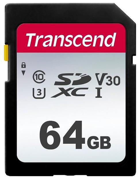 Флеш карта SDXC 64Gb Class10 Transcend TS64GSDC300S 300S w/o adapter фото 1