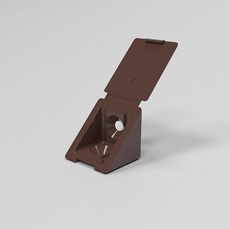 Угол-стяжка пласт., коричн. фото 1