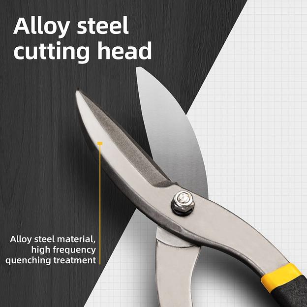 Режущий инструмент (пилы, ножовки, ножи, ножницы) Deli Ножницы по металлу прямые Deli DL25912 310мм, для резки холоднокатаного листа толщиной до 0,9мм и листа из нержавеющей стали толщиной до 0,6 мм фото 2