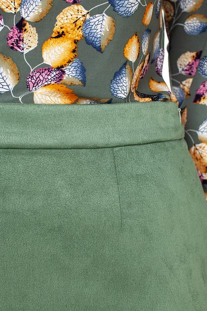 Юбка эко-замша  116/01/Оливковый  фото 6