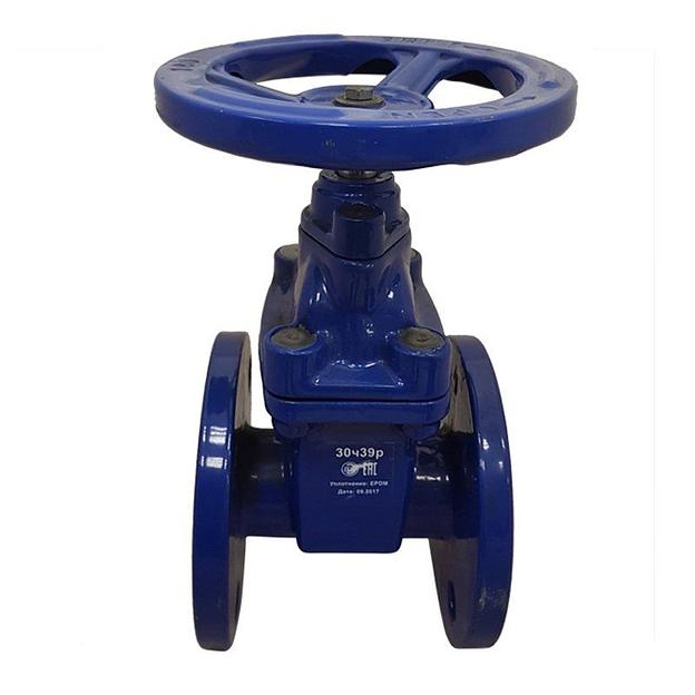 Задвижка чугунная фланцевая с обрезиненным клином PN16 DN500 фото 1