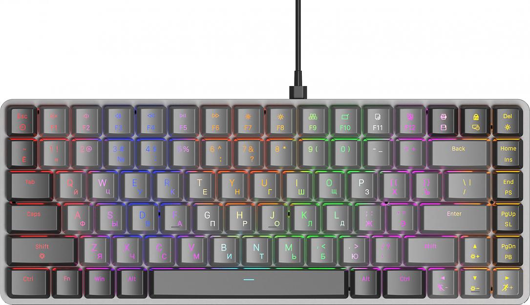 Клавиатура Оклик K615X механическая черный/серебристый USB Multimedia for gamer LED (1934413) фото 6