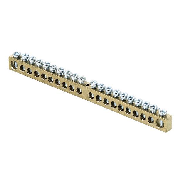 EKF sn0-63-20-r Шина PEN "ноль-земля" (6х9мм) 20 отверстий латунь крепеж по центру розничный стикер EKF PROxima фото 1