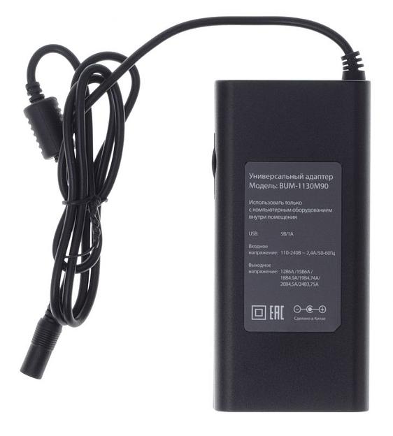 Блок питания Buro BUM-1130M90 ручной 90W 12V-20V 11-connectors 3.75A 1xUSB 1A от бытовой электросети LED индикатор фото 2
