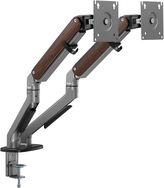 Кронштейн для мониторов Ultramounts UM735WD серый/коричневый 17"-27" макс.7кг крепление к столешнице поворот и наклон фото 7