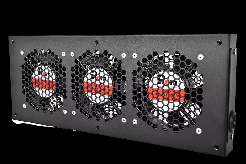 Модуль вентиляторный, 3 вентилятора, колодка, цвет черный (R-FAN-3J-9005) фото 1