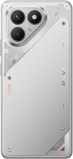 Смартфон Tecno POVA 7 Neo 128Gb 8Gb серебристый моноблок 3G 4G 6.8" 1080x2460 Android 14 50Mpix 802.11 a/b/g/n/ac NFC GPS GSM900/1800 Protect фото 3