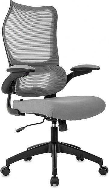 Кресло руководителя Бюрократ Sigma 1 серый сетка/ткань крестов. пластик фото 1