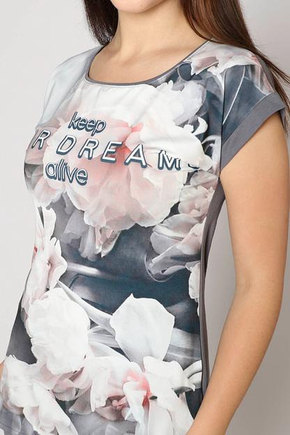 Комплект женский Style Magro «Анжелика», футболка+бриджи, серый, опт фото 6