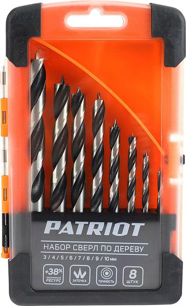 Набор сверл Patriot Набор сверл по дереву спиральные (815010103) по дереву (8пред.) для дрелей/перфораторов фото 4
