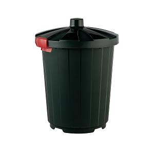 Бак мусорный темно-зеленый, с крышкой (105 л) фото 1