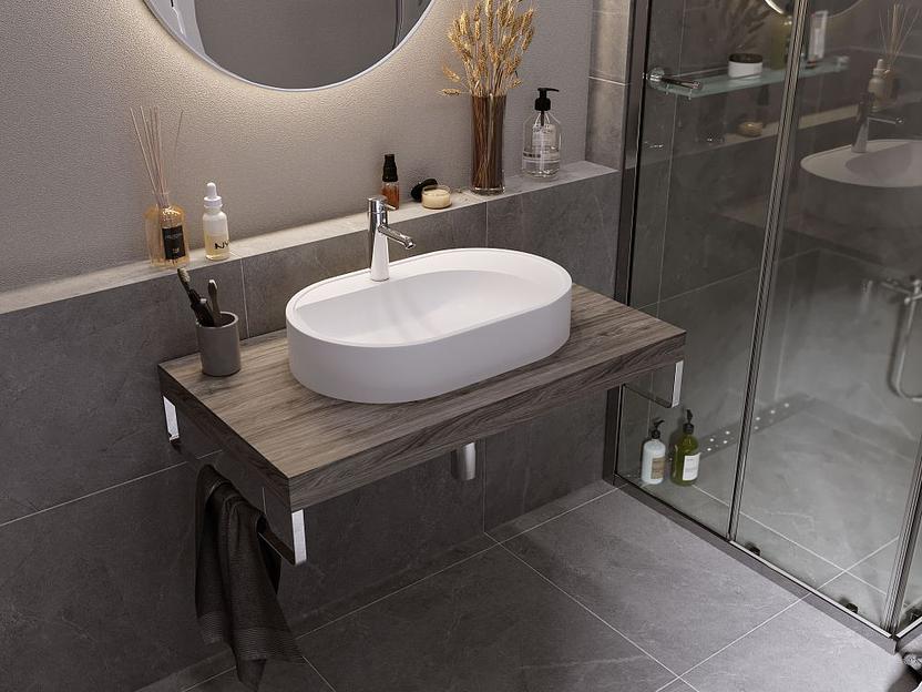 Раковина для ванной накладная Uperwood Luna 60 см, овальная фото 4