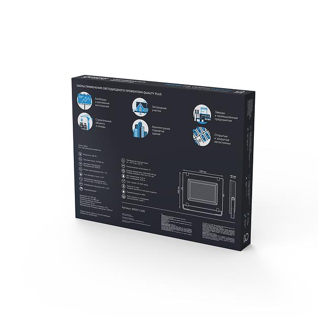 Прожектор светодиодный LED ДО 200 Вт 24000 Лм 6500К IP65 439х56х346 мм Qplus Gauss Gauss 690511200 фото 4