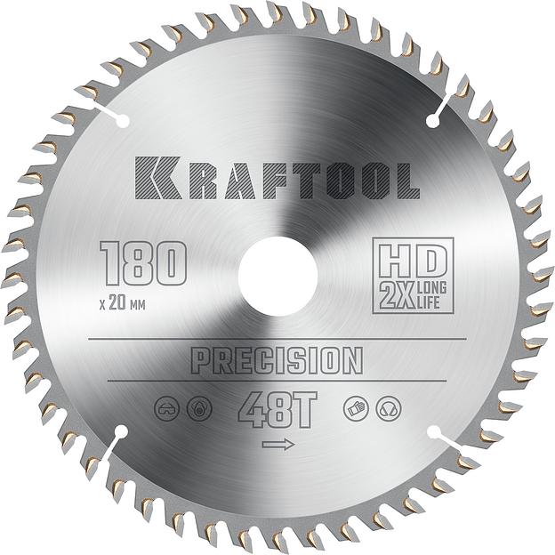 KRAFTOOL Precision, 180 х 20 мм, 48Т, пильный диск по дереву (36952-180-20) фото 1