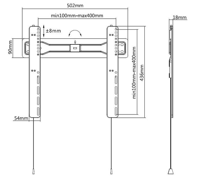 Digis DSM-P5740 {32"-55" 35 кг 100х100; 200x200; 400x200; 300x300; 400x400} фото 5