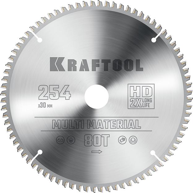 KRAFTOOL Multi Material, 254 х 30 мм, 80Т, пильный диск по алюминию (36953-254-30) фото 1