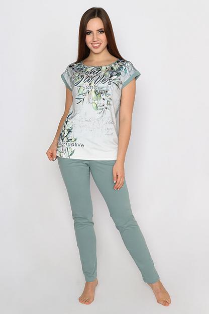 Комплект женский Style Magro «Оливки», футболка+брюки, опт фото 1