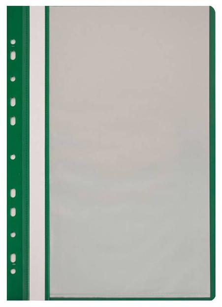 Папка-скоросшиватель Бюрократ -PS10GRN A4 10 вкладышей боков.перф. пластик зеленый 0.12/0.16 фото 1