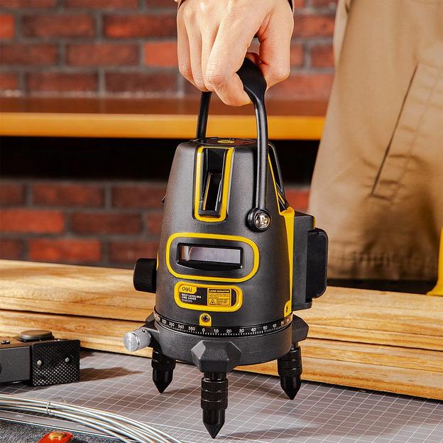 Измерительный и разметочный инструмент Deli Лазерный уровень Deli DL332305 5 лучей(зеленый цвет), точность +/-1,5мм/7м, угол самовыравнивания 3°, 2АКБ 4 А*ч+ЗУ, время работы до 4 часов, кейс фото 4