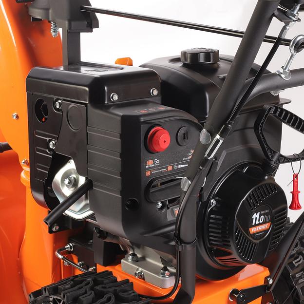 Снегоуборщик PATRIOT PRO 11 KX (коммунально-хозяйственный); 11 л.с., усиленный редуктор, безвоздушные колеса WE3, антиадгезионное покрытие ковша и желоба. фото 7