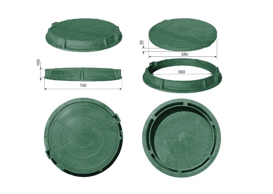 Люк канализационный Л d-580 зеленый фото 5