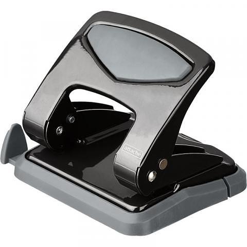 Дырокол до 35 л., с блокиратором, металлический, черный, Attache фото 1