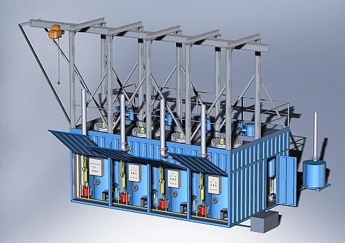 Модуль пиролиза контейнерное исполнение 4 печи фото 1
