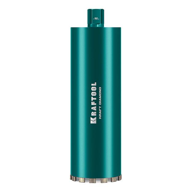 KRAFTOOL DIAMOND 152 мм (450 мм, 1 1/4″, лазерная сварка, сухое сверление с микроударом), алмазная коронка по железобетону (29825-152) фото 1