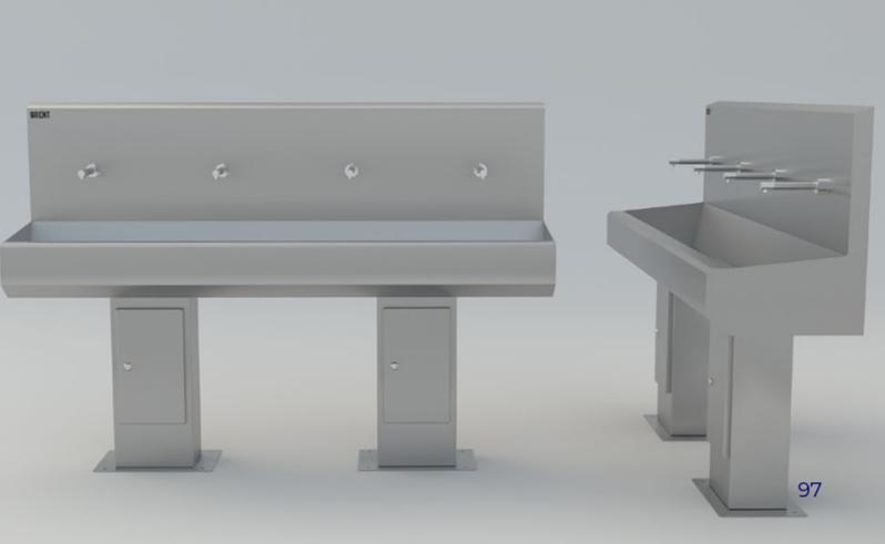 Умывальник 4-секционный на стойке GRENT-S-04 фото 1