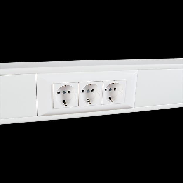 Суппорт с рамкой на 1 пост (45х45) в профиль для кабельного канала 130х50 фото 5