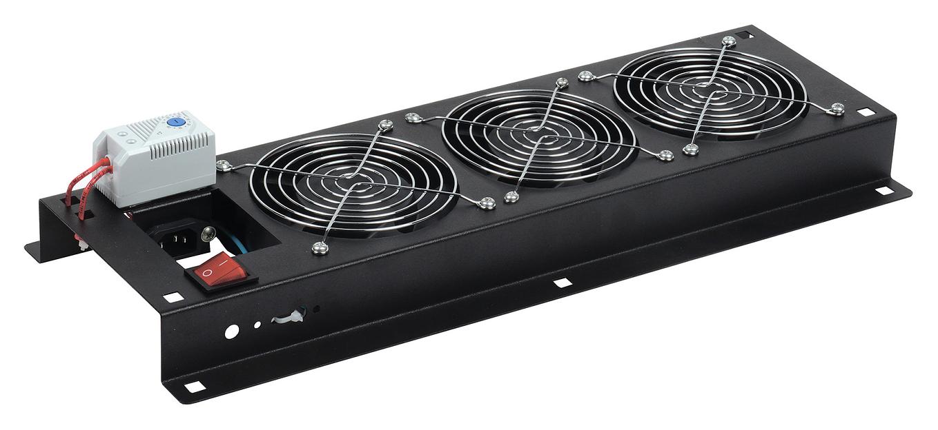 Панель вентиляторная ITK (FM05-32M) 3 вент. с термостатом черный (упак.:1шт) фото 1