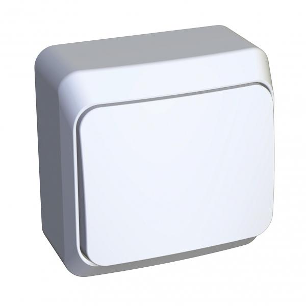 Systeme electric BA10-004B ЭТЮД О/У 1-клавишный ПЕРЕКЛЮЧАТЕЛЬ 10 АХ, БЕЛЫЙ, Россия фото 1