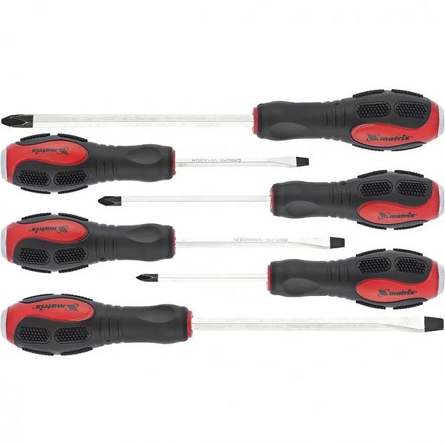 Набор отверток ударных, 6шт., PH + SL, CrV, 2к рукоятка фото 1