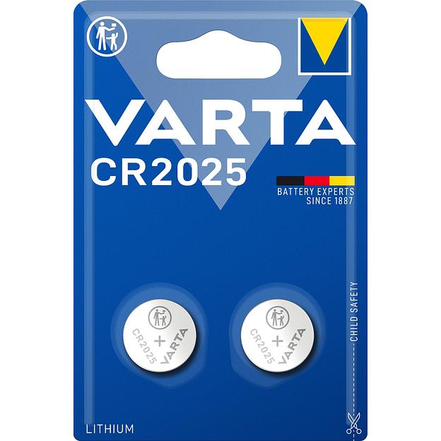 Батарейка Varta ELECTRONICS CR2025 BL2 Lithium 3V (6025) (2/20/200) Varta PRIMARY LITHIUM CR2025 (06025101402) фото 1