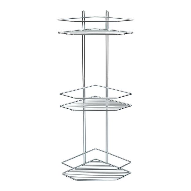 RUS-385331 Полка для ванной 3-х ярусная угловая, трапеция. фото 1