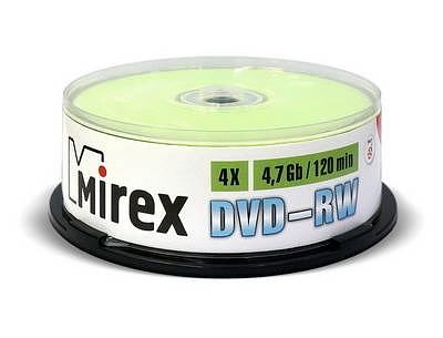 Диск DVD-RW Mirex 4.7 Gb, 4x, Cake Box (50), (50/300) фото 1