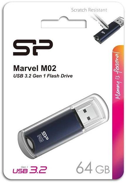 Флеш накопитель 64Gb Silicon Power Marvel M02, USB 3.0, Синий фото 2