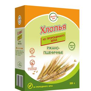 Хлопья из пророщенного зерна ВкусноЕМ «Ржано-пшеничные» 300 г ОПТ фото 1