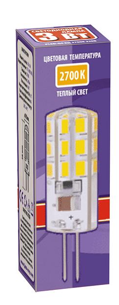 Лампа светодиодная LED 3Вт G4 200Лм теплый 220V/50Hz фото 2