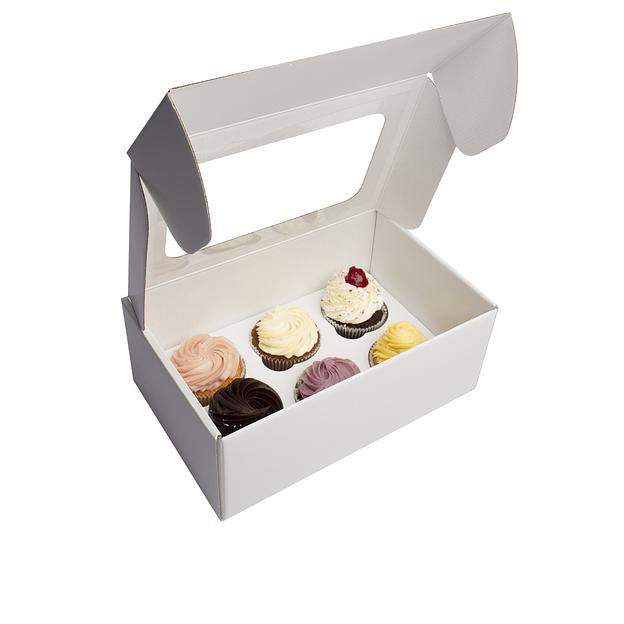 Коробка 6 капкейков мгк с окном фото 1