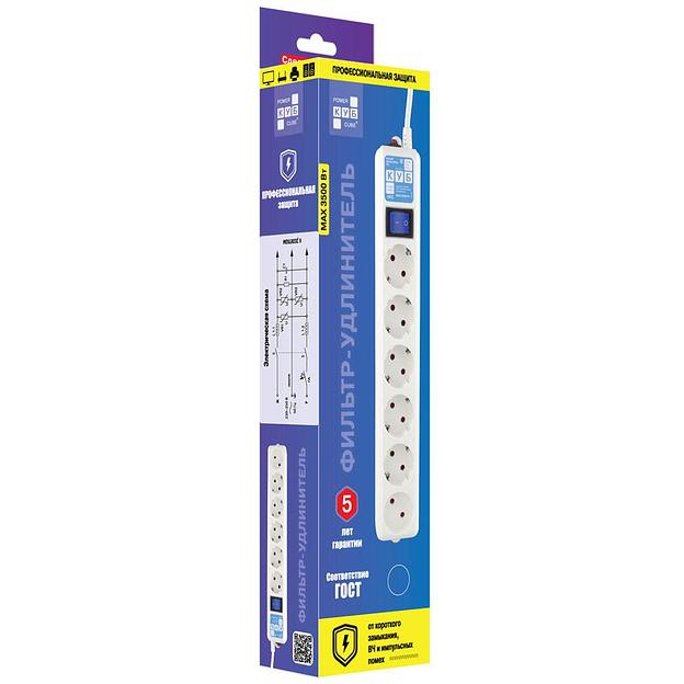 Фильтр-удлинитель Power Cube PRO SPL(5+1)-16B-P-5М 5,0 м, LC контур, 16А/3,5кВт (206516) {20} фото 3