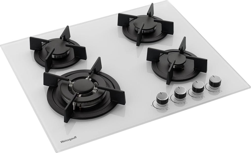 Газовая варочная поверхность Weissgauff HGG 640 WG Nano белый фото 3